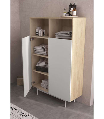 Mueble auxiliar modelo 603-1 acabado roble/blanco, 110 x 90 x 34 (alto x ancho x - Foto 3