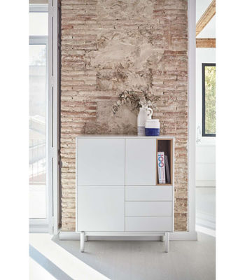 Mueble auxiliar modelo Corvo 3 puertas 3 cajones acabado crema, 40cm(ancho) - Foto 5