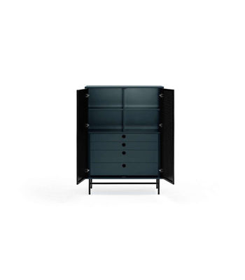 Mueble auxiliar modelo Punto 2 puertas 4 cajones interiores acabado azul/negro, - Foto 4