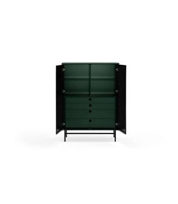 Mueble auxiliar modelo Punto 2 puertas 4 cajones interiores acabado verde/negro, - Foto 2