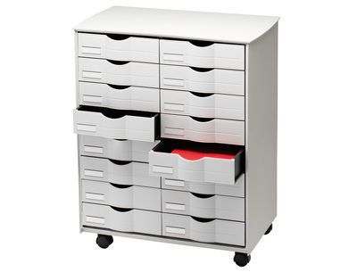 Mueble auxiliar paperflow para oficina negro 16 cajones en 2 columnas gris5x382 - Foto 2