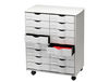 Mueble auxiliar paperflow para oficina negro 16 cajones en 2 columnas gris5x382