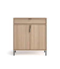 Mueble auxiliar/zapatero Md-507, 2 puertas 1 cajón en nogal, 89cm(alto)