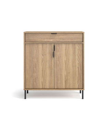 Mueble auxiliar/zapatero Md-507, 2 puertas 1 cajón en roble, 89cm(alto)