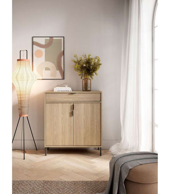 Mueble auxiliar/zapatero Md-507, 2 puertas 1 cajón en roble, 89cm(alto) - Foto 3