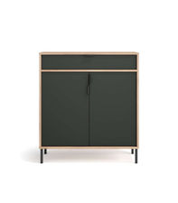 Mueble auxiliar/zapatero Md-507, 2 puertas 1 cajón en roble/grafito, 89cm(alto)