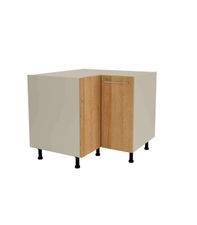 Mueble bajo de rincón acabado en puertas en color roble vega, 85 cm(alto)93x93