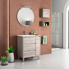 Mueble Baño al Suelo con Lavabo Cerámico y Patas | 100cm | 3 cajones 1 Puerta