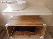 Mueble baño madera kit porcelanico