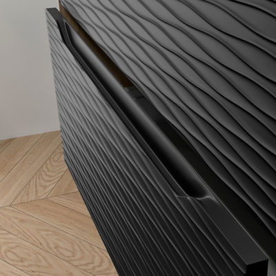 Mueble Baño Negro Suspendido con Lavabo Negro Sahara | 2 cajones con Uñero - Foto 2