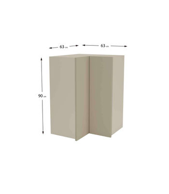 Mueble cocina alto de rincón acabado en puertas color visón, 90 cm(alto)63x63 - Foto 2