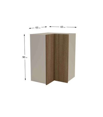 Mueble cocina alto de rincón con acabado color nogal noceto, 90 cm(alto)63x63 - Foto 3
