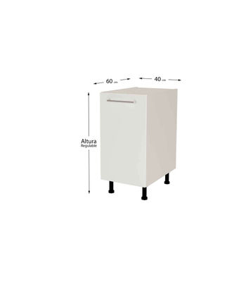 Mueble cocina bajo con 1 puerta en gris cream y blanco mate. 85 cm(alto)40 - Foto 2