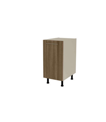 Mueble cocina bajo con 1 puerta en gris cream y nogal noceto. 85 cm(alto)40