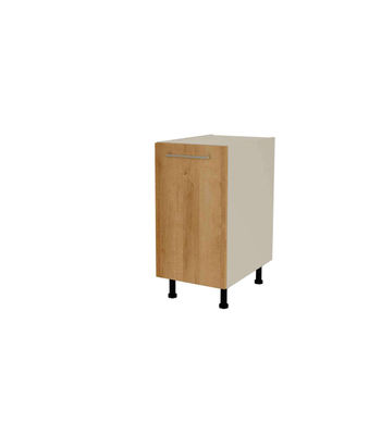 Mueble cocina bajo con 1 puerta en gris cream y roble vega. 85 cm(alto)40