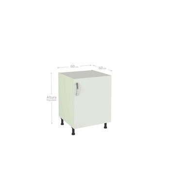 Mueble cocina con una puerta en blanco. 83 cm(alto)60 cm(ancho)58 cm(largo) - Foto 3