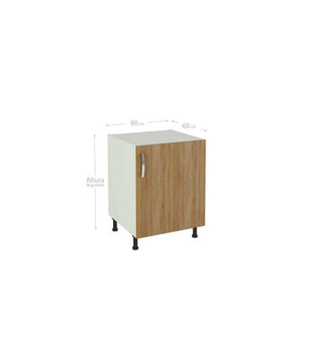 Mueble cocina con una puerta en roble albar. 83 cm(alto)60 cm(ancho)58 cm(largo) - Foto 3