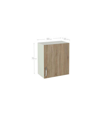 Mueble cocina para colgar con 1 puerta en roble cortez, 70 cm(lato)60 - Foto 3