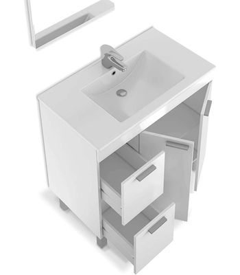 Mueble con lavabo y y espejo Marta en acabado blanco. 80 cm(alto)80 cm(ancho)45 - Foto 4