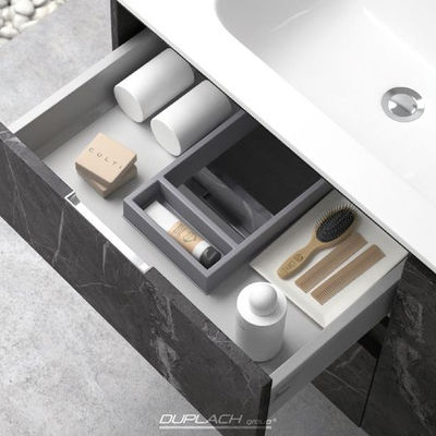 Mueble de baño 2 cajones marquina imitación mármol gris - Foto 2