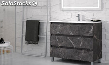Mueble de baño con cajones mármol de color gris a conjuntar con plato de ducha