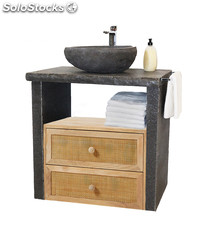 Mueble de baño con lavabo de piedra