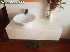 Mueble de baño piedra sinterizada porcelanico encimera