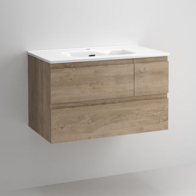 Mueble de Baño Suspendido con Lavabo | 100 cm | 3 Cajones Cierre Amortiguado y - Foto 2