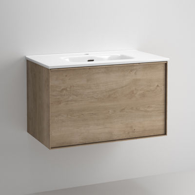 Mueble de Baño Suspendido con Lavabo Cerámico | 60 cm | 2 Cajones Cierre - Foto 3