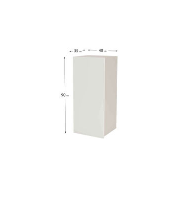Mueble de cocina alto con una puerta en gris cream y blanco mate. 90 cm(alto)40 - Foto 3
