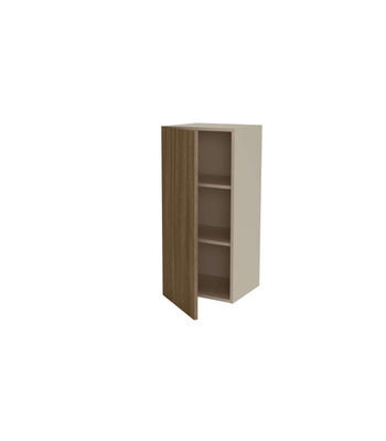 Mueble de cocina alto con una puerta en gris cream y nogal noceto. 90 cm(alto)40