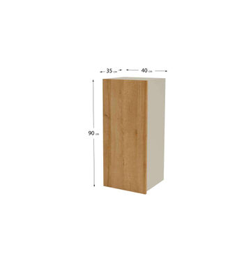 Mueble de cocina alto con una puerta en gris cream y roble vega. 90 cm(alto)40 - Foto 3
