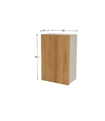 Mueble de cocina alto con una puerta en gris cream y roble vega. 90 cm(alto)60 - Foto 2