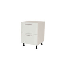 Mueble de cocina bajo cacerolero en gris cream y blanco mate. 85 cm(alto)60