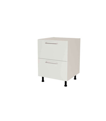 Mueble de cocina bajo cacerolero en gris cream y blanco mate. 85 cm(alto)60