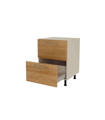 Mueble de cocina bajo cacerolero en gris cream y roble vega. 85 cm(alto)60 - Foto 3