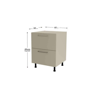 Mueble de cocina bajo cacerolero en gris cream y vison. 85 cm(alto)60 - Foto 2