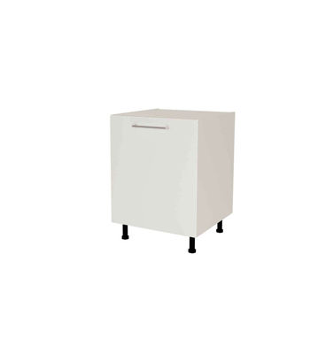 Mueble de cocina bajo con 1 puerta en gris cream y blanco mate. 85 cm(alto)60