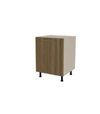 Mueble de cocina bajo con 1 puerta en gris cream y nogal noceto. 85 cm(alto)60