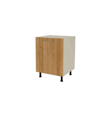 Mueble de cocina bajo con 1 puerta en gris cream y roble vega. 85 cm(alto)60