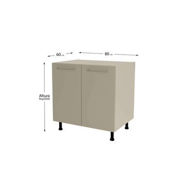 Mueble de cocina bajo con 2 puertas en gris cream y vison. 85 cm(alto)80 - Foto 2