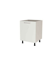 Mueble de cocina bajo para fregadero en gris cream y blanco mate. 85 cm(alto)60