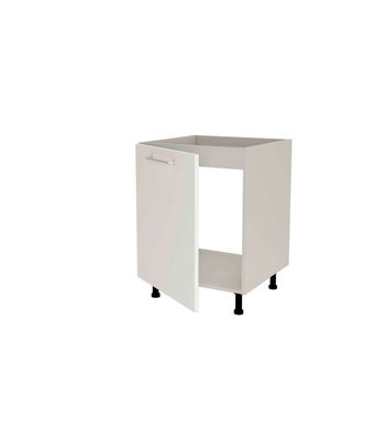 Mueble de cocina bajo para fregadero en gris cream y blanco mate. 85 cm(alto)60 - Foto 3