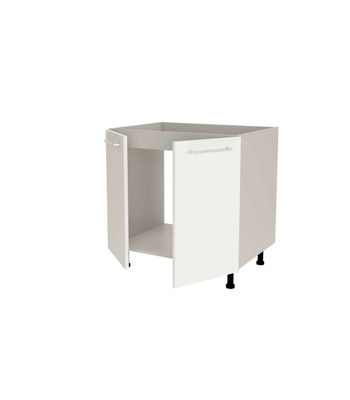 Mueble de cocina bajo para fregadero en gris cream y blanco mate. 85 cm(alto)80 - Foto 3