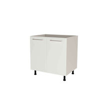 Mueble de cocina bajo para fregadero en gris cream y blanco mate. 85 cm(alto)80