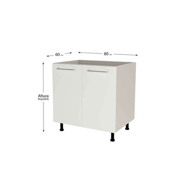 Mueble de cocina bajo para fregadero en gris cream y blanco mate. 85 cm(alto)80 - Foto 2