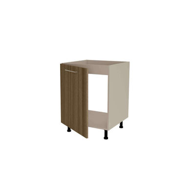 Mueble de cocina bajo para fregadero en gris cream y nogal noceto. 85 cm(alto)60 - Foto 3