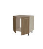 Mueble de cocina bajo para fregadero en gris cream y nogal noceto. 85 cm(alto)80