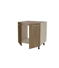 Mueble de cocina bajo para fregadero en gris cream y nogal noceto. 85 cm(alto)80