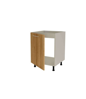 Mueble de cocina bajo para fregadero en gris cream y roble vega. 85 cm(alto)60 - Foto 3